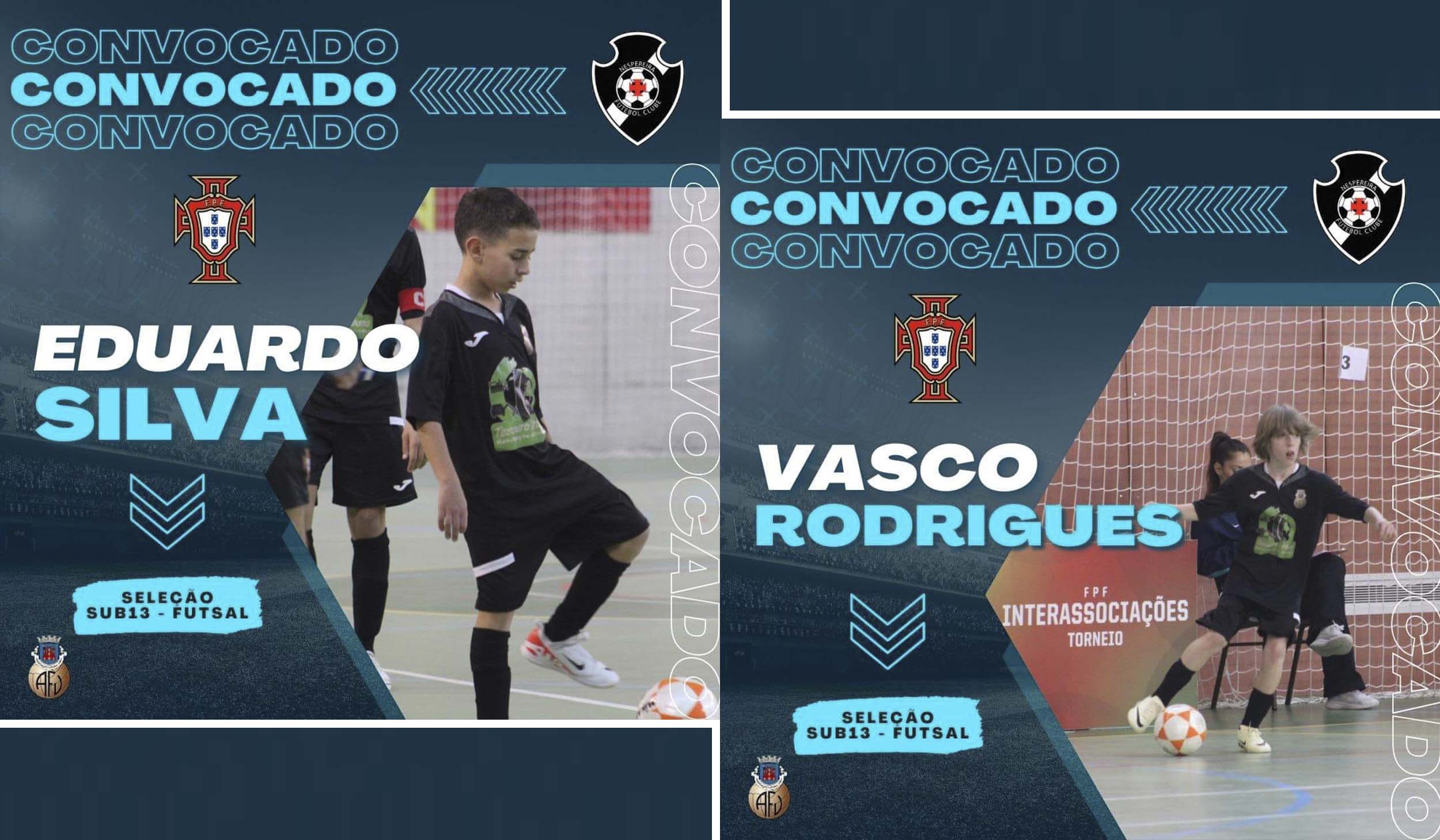 Dois jogadores do Nespereira F.C chamados à Seleção Nacional Sub13
