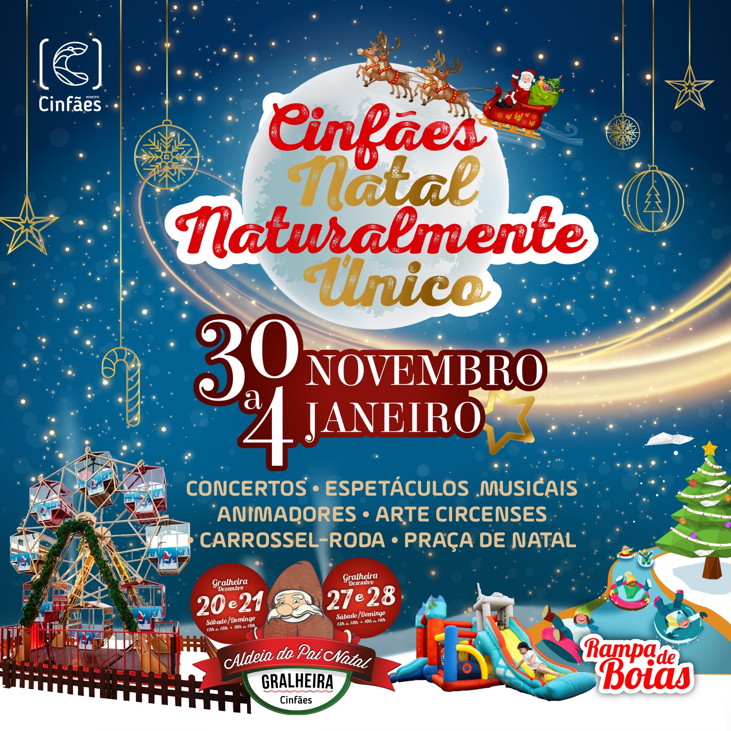 "Cinfães Natal Naturalmente Único" de 30 de novembro até ao dia 4 de janeiro!