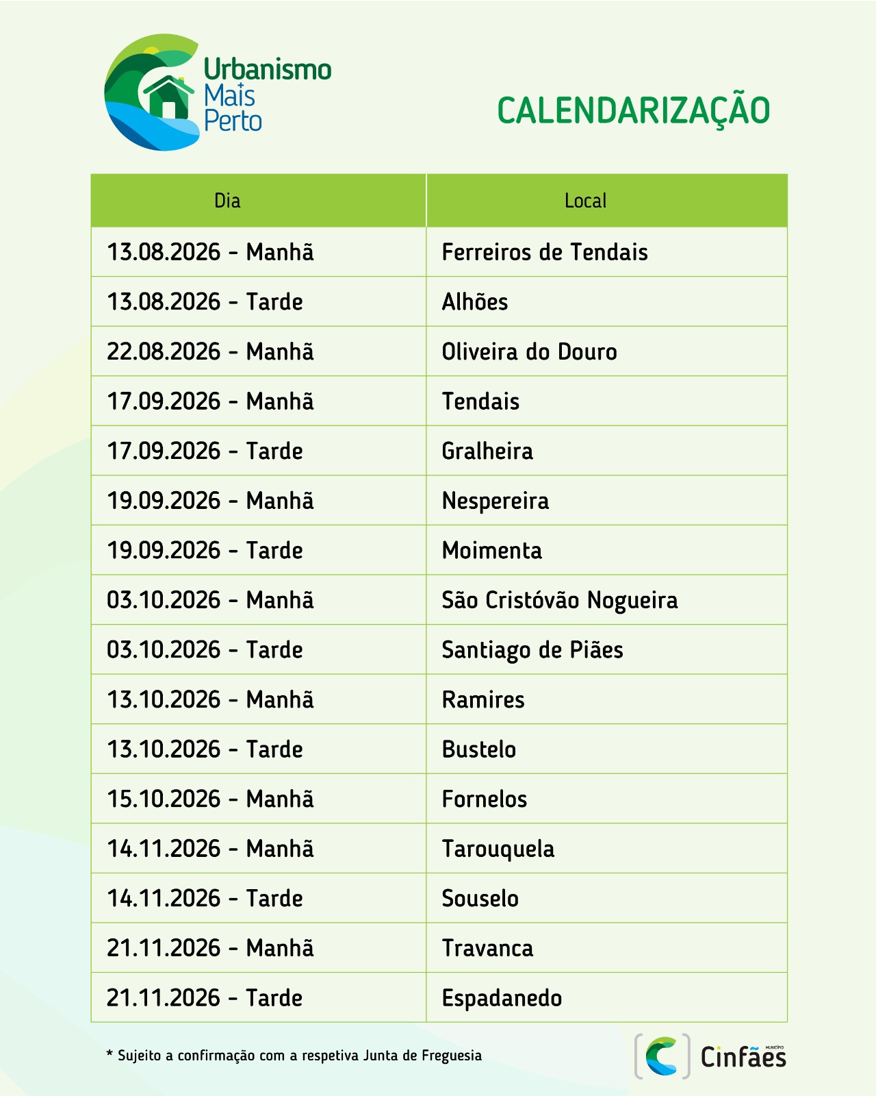 O Urbanismo vai estar mais perto de si!