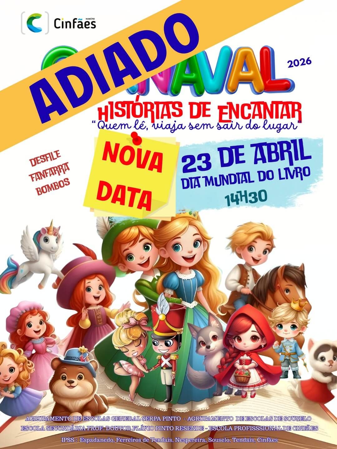 Desfile adiado – nova data confirmada para 23 de abril!