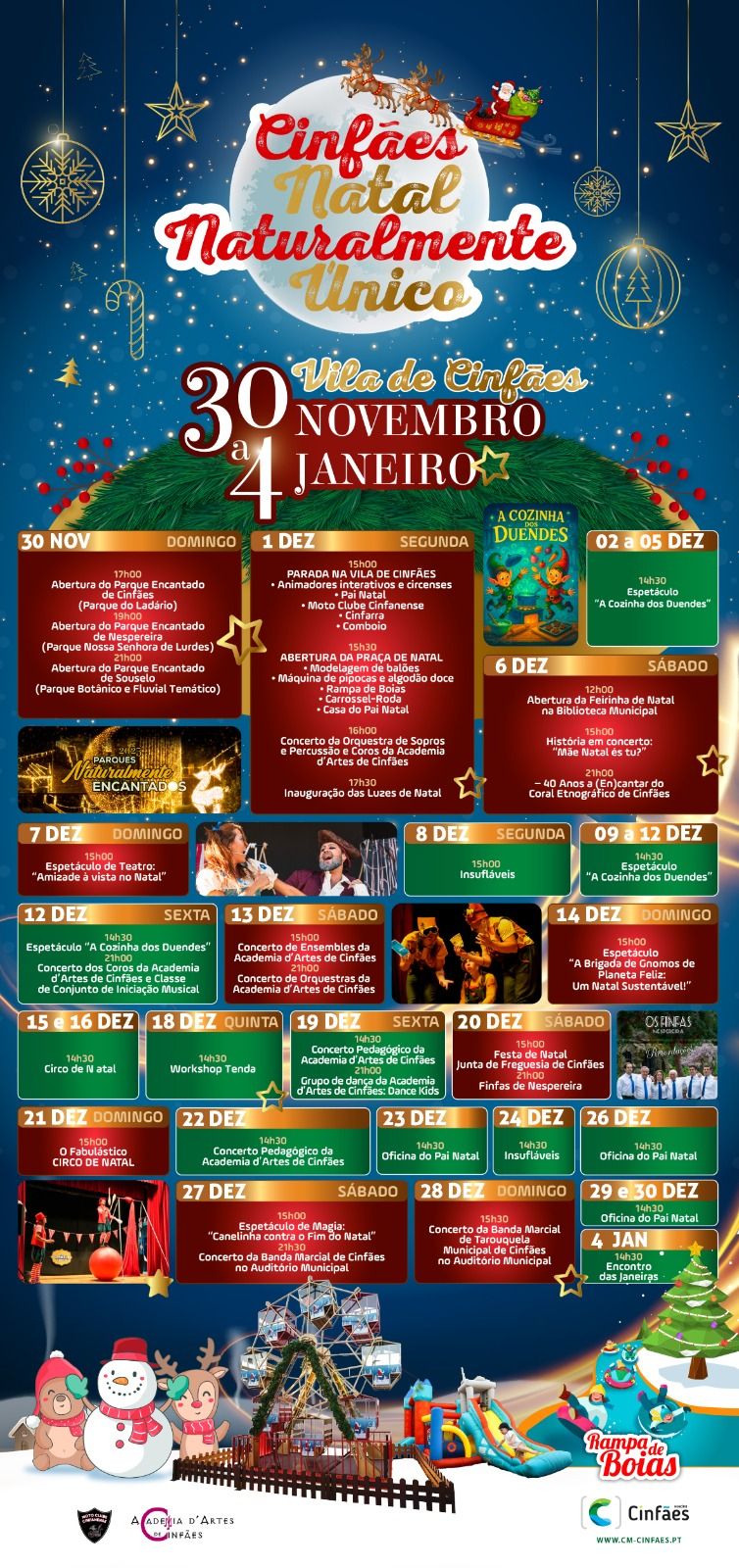 "Cinfães Natal Naturalmente Único" de 30 de novembro até ao dia 4 de janeiro!