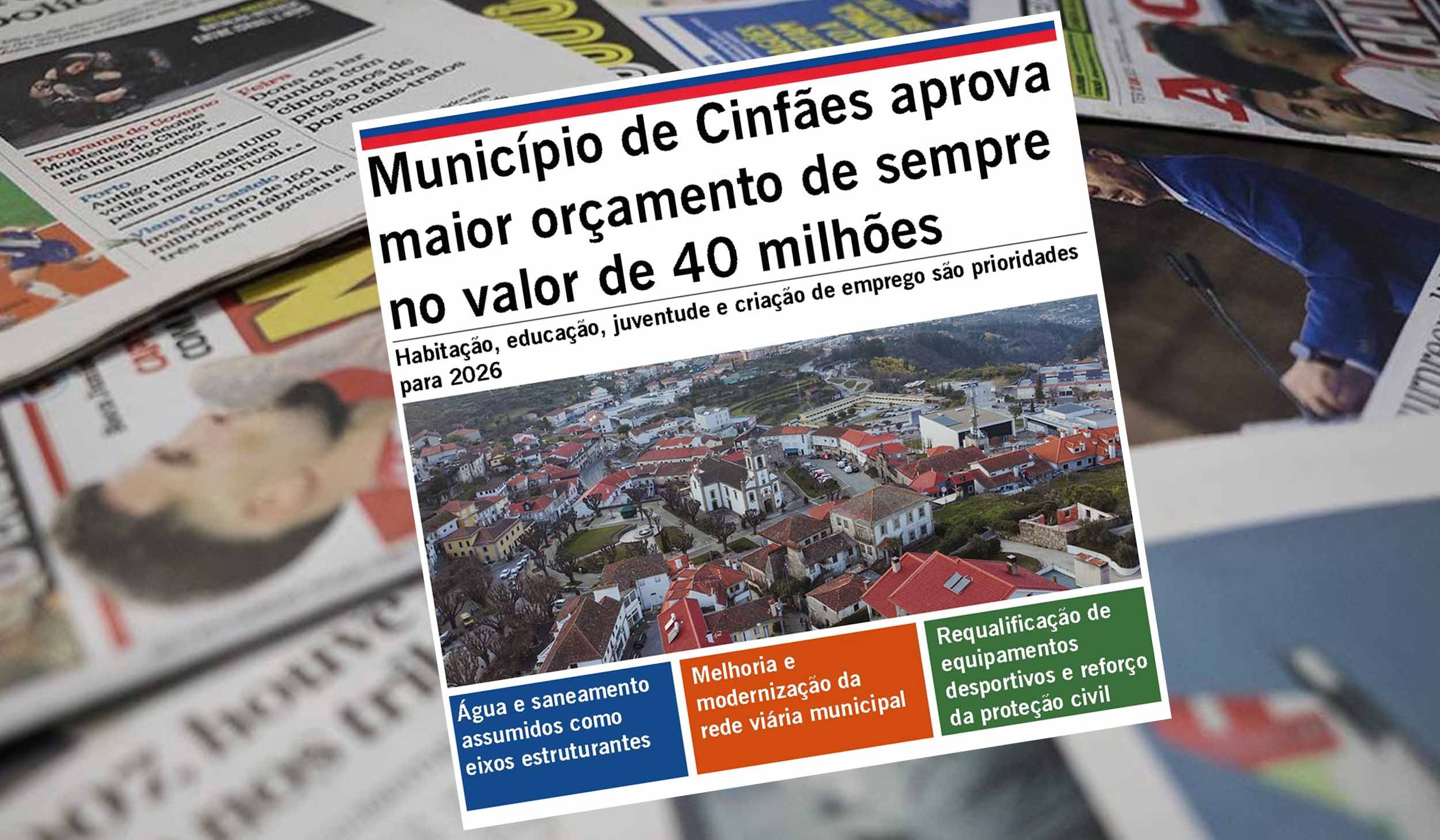Cinfães Aprova Orçamento de 40,2 Milhões de Euros para 2026